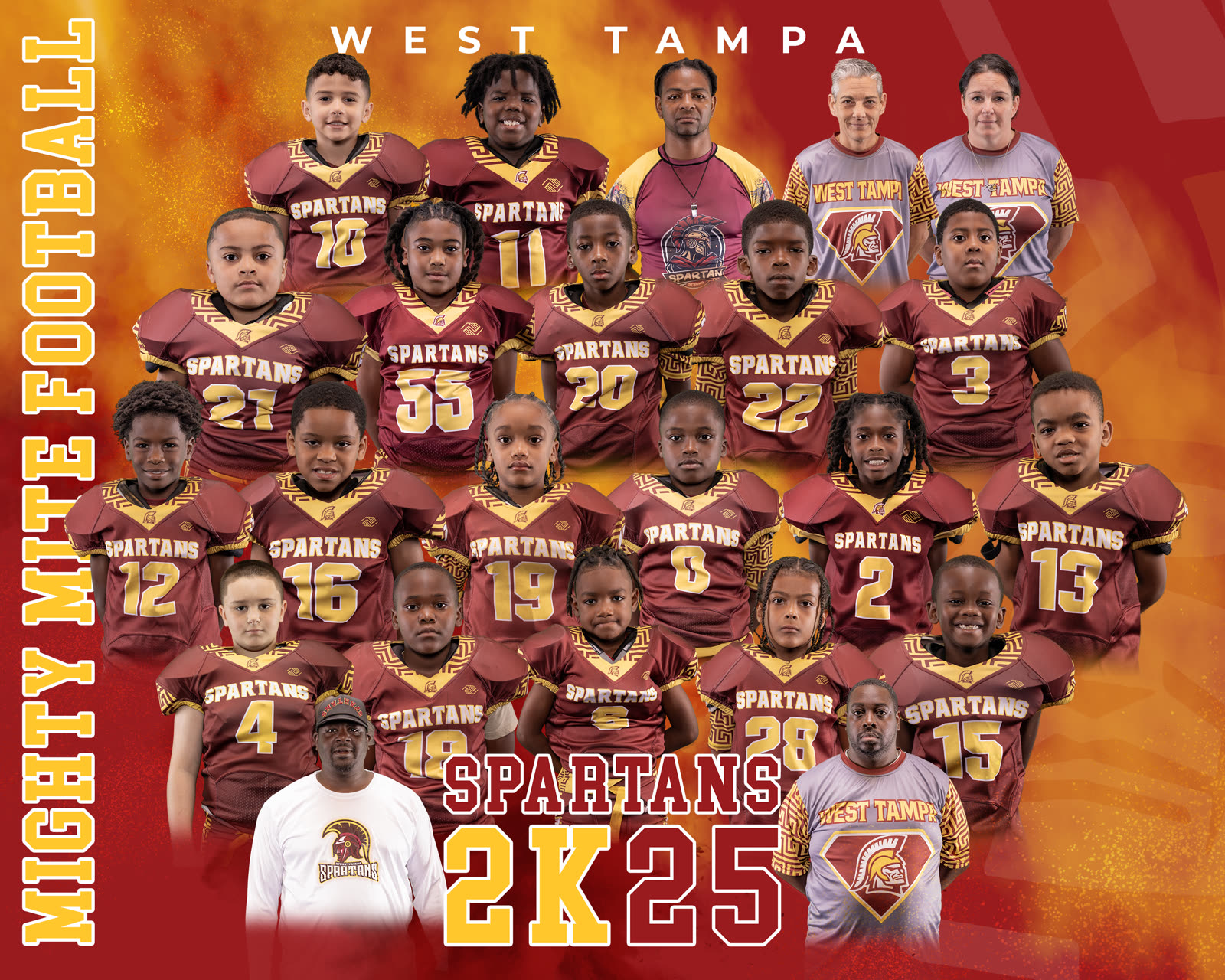 West Tampa Spartans Mighty Mite football full team composite photo