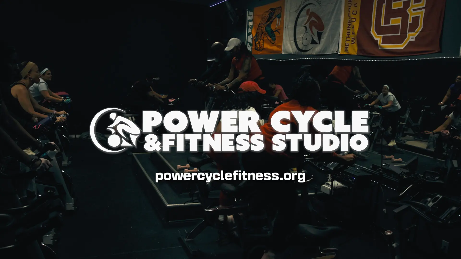 Cinematic wide-angle fitness production for Power Cycle and Fitness Studio, shot on Canon R5C with anamorphic lenses by Sevenfold Media.